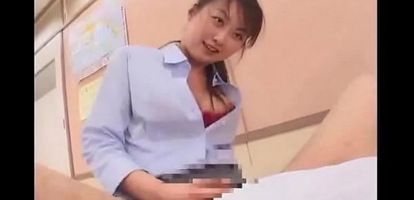  Asian teacher punishing bully with her strapon